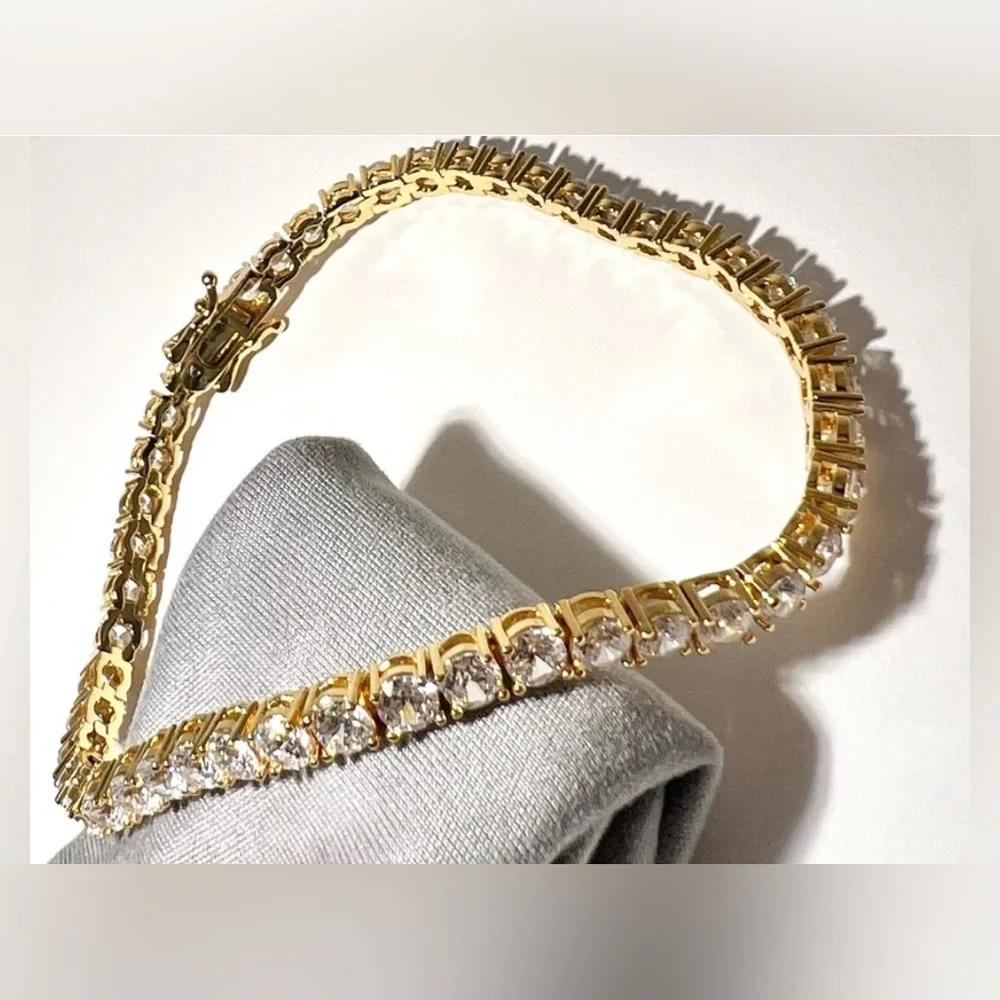 14k gold fill Tennis Bracelet with VVS CZs - Picture 3 of 10
